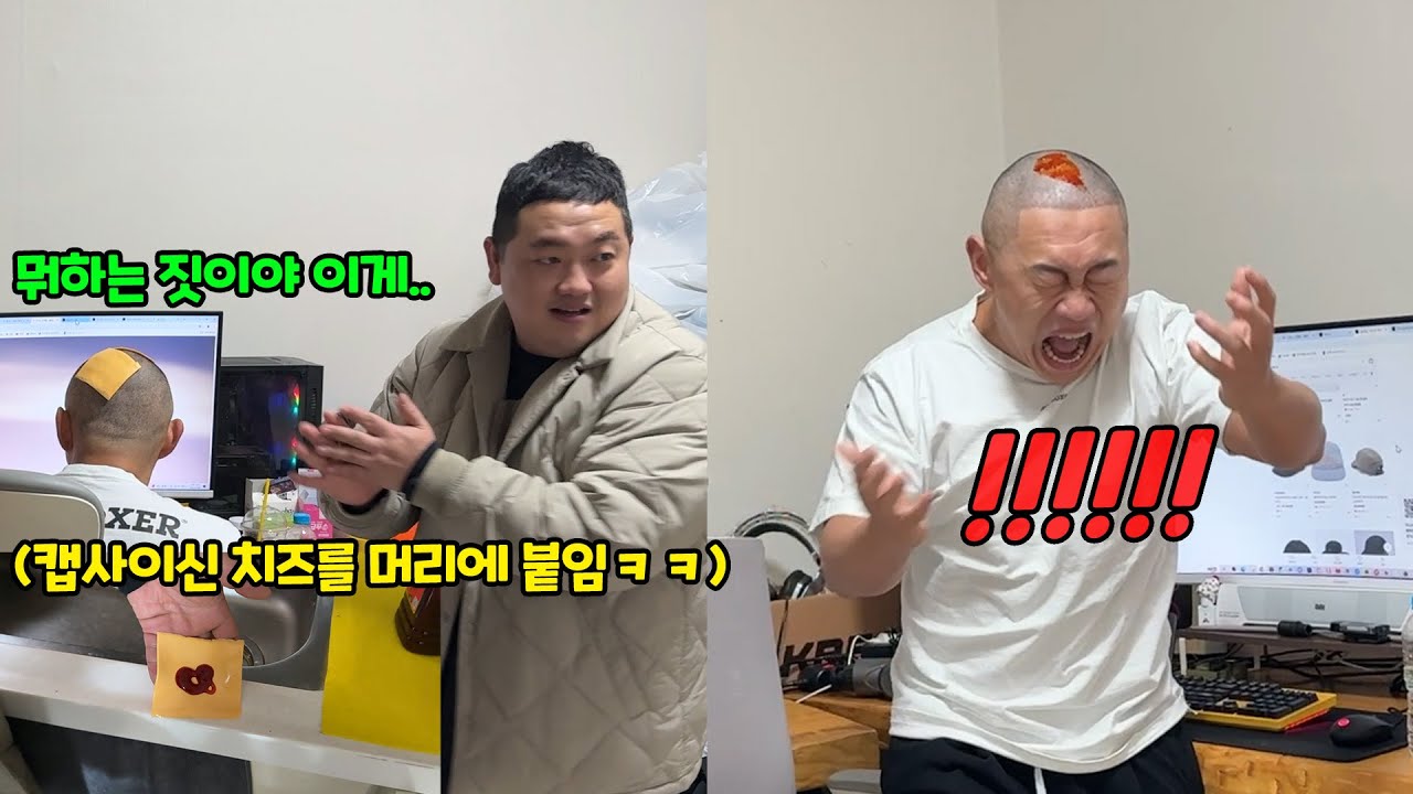 대가리에 캡사이신 치즈 던지기ㅋㅋㅋ