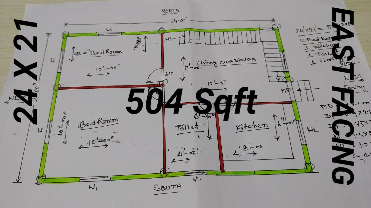 21 X 24 House Plan 500 Sqft Home Plan Chota Ghar Ka Naksha 21 24 Makan Ka Naksha Youtube
