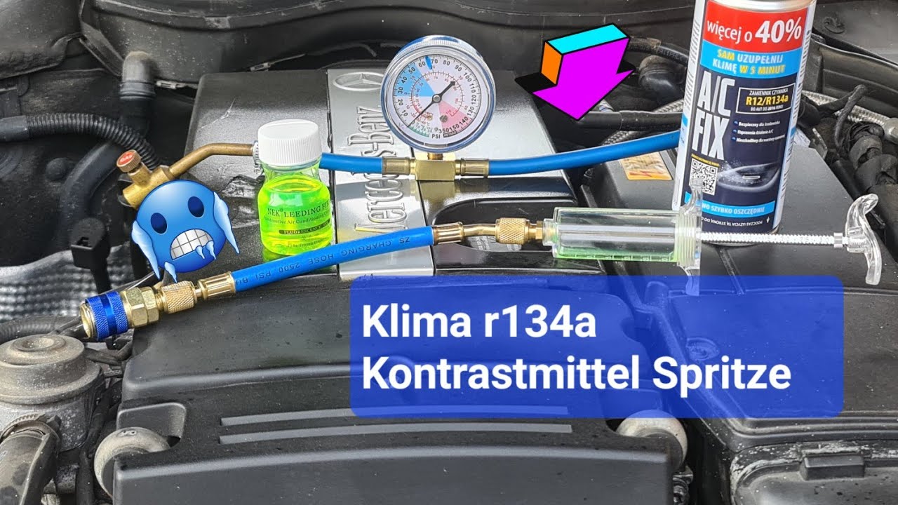 🥶 Klimaanlage wird nicht Kalt selbst befüllen Kontrastmittel R134a Auto Kfz Kältemittel nachfüllen