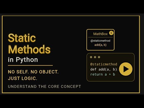 Static Methods in Python | @staticmethod Explained | OOPs for Beginners