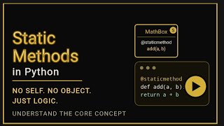 Static Methods in Python | @staticmethod Explained | OOPs for Beginners