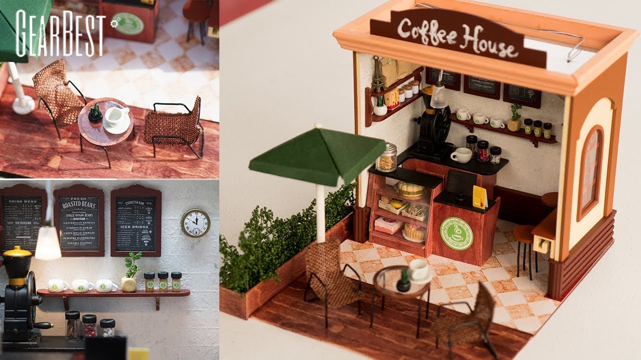 DIY Miniature Dollhouse Kit Coffee Shop YouTube DIY Miniature Dollhouse Kit Coffee Shop YouTube