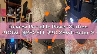 Review Portable Power Station 300W, GRECELL 230.88Wh Solar Generator with 60W USB-C PD Output, 110V