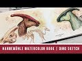 Trying out the Hahnemühle Watercolour Book | Parasaurolophus Sketch