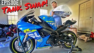 NEW Fuel Tank Install! - Wrecked GSXR Rebuild Part 1