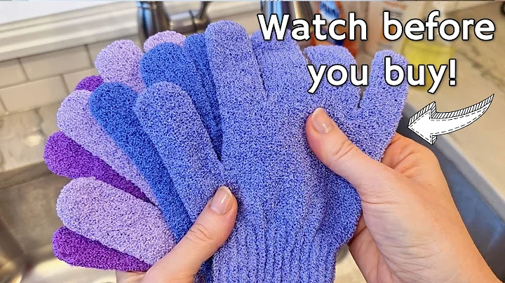Hand Scrubber Exfoliating Gloves for Body, Shower Exfoliation Mitt Demo and Review