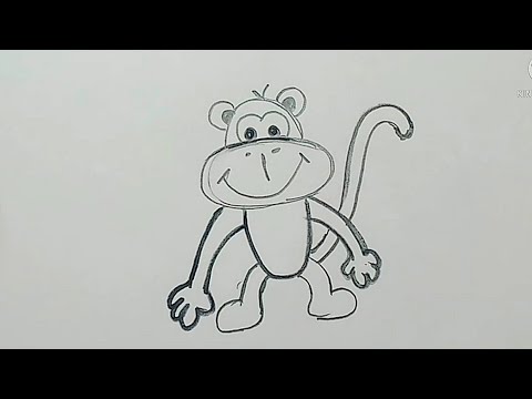 طريقة رسم قرد للاطفال. سهله جدا وهتعجب طفلك جدا🐒🐵How to draw a monkey for  kids - YouTube