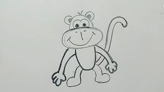 طريقة رسم قرد للاطفال. سهله جدا وهتعجب طفلك جدا🐒🐵How to draw a monkey for kids