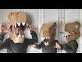 How to make a cardboard dinosaur head costume