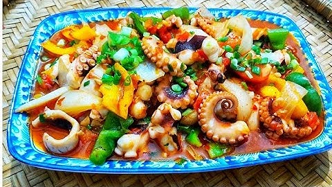 Bạch tuộc xào sa tế ngon đậm đà #món ngon mỗi ngày