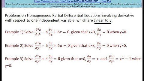 Problems on Homogeneous Partial Differential Equations involving derivative