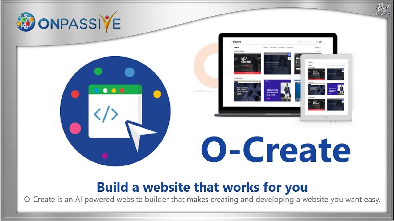 O-Create, OCreate, AI powered website builder, Onpassive