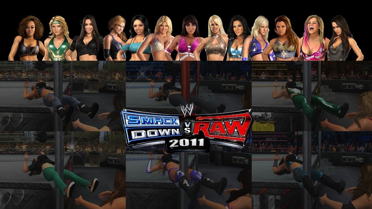 Smackdown vs Raw 2011 | All Divas Low Blow With The Post