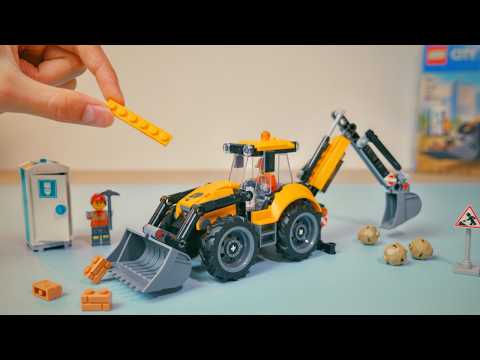LEGO City 60480 Backhoe Loader - Speed Build (ASMR)