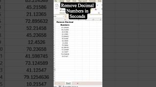 Remove Decimal Numbers in Excel in Seconds | This Shortcut will save your time #ExcelTips #excel