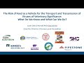 The Risk of Feed as a Vehicle for the Transport and Transmission of Viruses