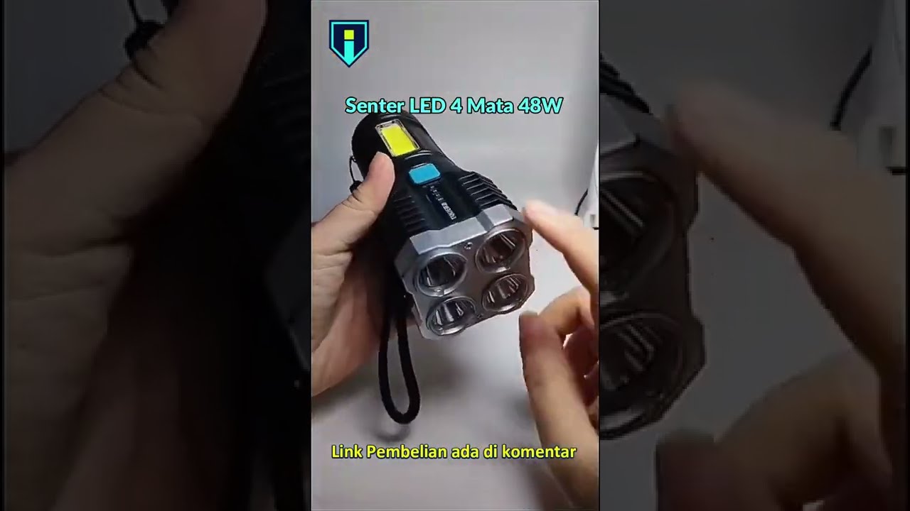 Produk Unik Shopee  Senter LED 4 Mata 48 W + 20 W  /  Senter LED Chargeable