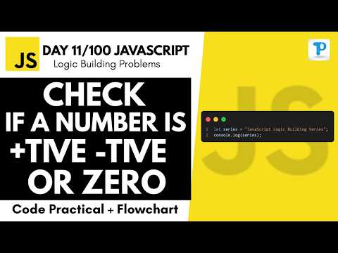Find if a Number is Positive, Negative or Zero | Day 11/100 JavaScript Logic Building in Hindi