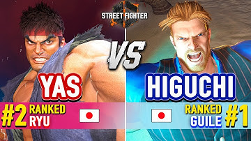 SF6 🔥 YAS (#2 Ranked Ryu) vs HIGUCHI (#1 Ranked Guile) 🔥 Street Fighter 6 High Level Gameplay