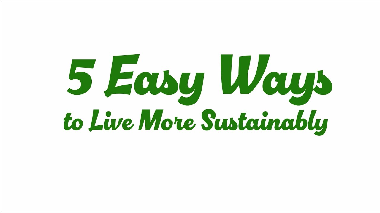 5 Easy Ways to Live More Sustainably - YouTube