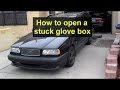 How to open a stuck glove box door on a Volvo 850 - VOTD