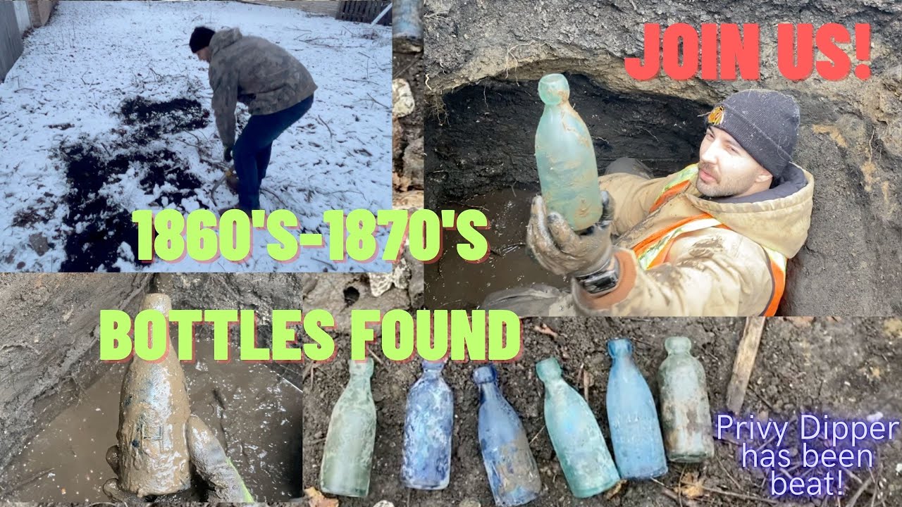 The Chicago Bottle Diggers 1860's Rare Chicago bottles Found! Privy