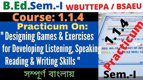Designing games and exercises for Developing listening speaking reading and writing skills / BSAEU