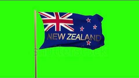 New Zealand flag with title waving in the wind. Looping sun rises style. Animation loop Stock video