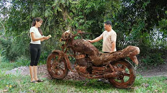 Girl Restore 1991 Police Motorcycle 125cc Abandoned for 25-Years Bought From Retired Police Man