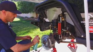 Jeep Wrangler JKU PowerStop Brake Install How To Plus Rugged Ridge XHD Wheels