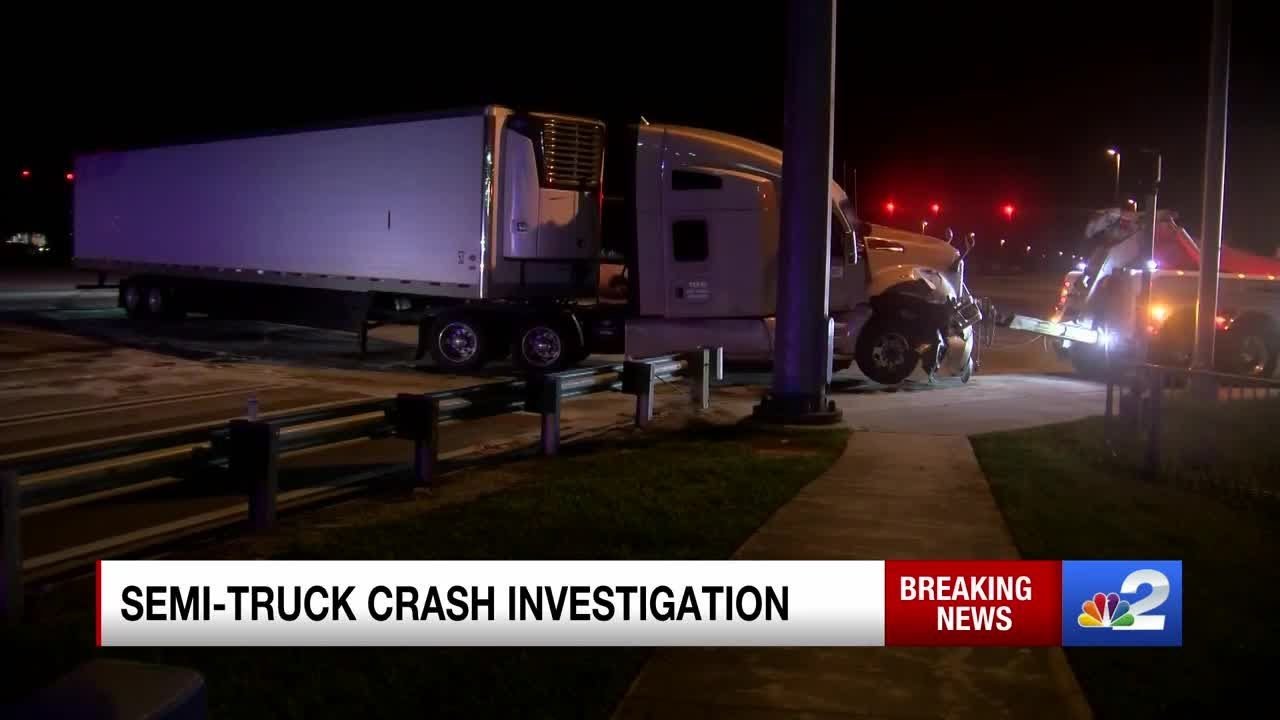 Semi-truck crash investigation in Fort Myers - YouTube