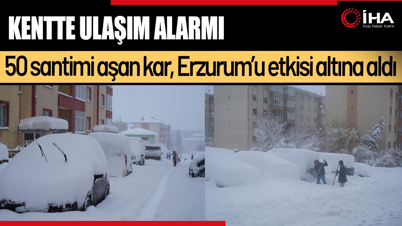 Erzurum Beyaza Gömüldü: 50 Santim Kar, 1167 Köy Yolu Kapalı