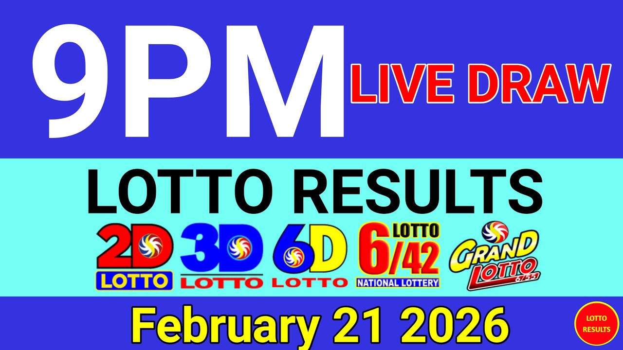 Lotto Result Today 9pm Draw February 21, 2026 Swertres Ez2 PCSO Live Result