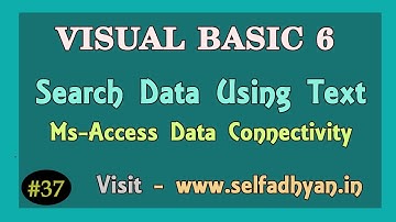 Search data using text value in VB6 Ms-Access Data | VB6 Tutorial Hindi | Visual Basic Tutotrial