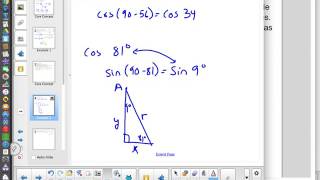 Chapter 9 Lesson 5a - Sine and Cosine Ratios