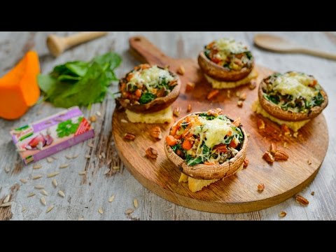Vídeo: Como Cozinhar Cogumelos Recheados Com Queijo, Nozes E Croutons