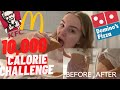 10,000 CALORIE CHALLENGE! GIRL VS FOOD | MASSIVE CHEAT DAY