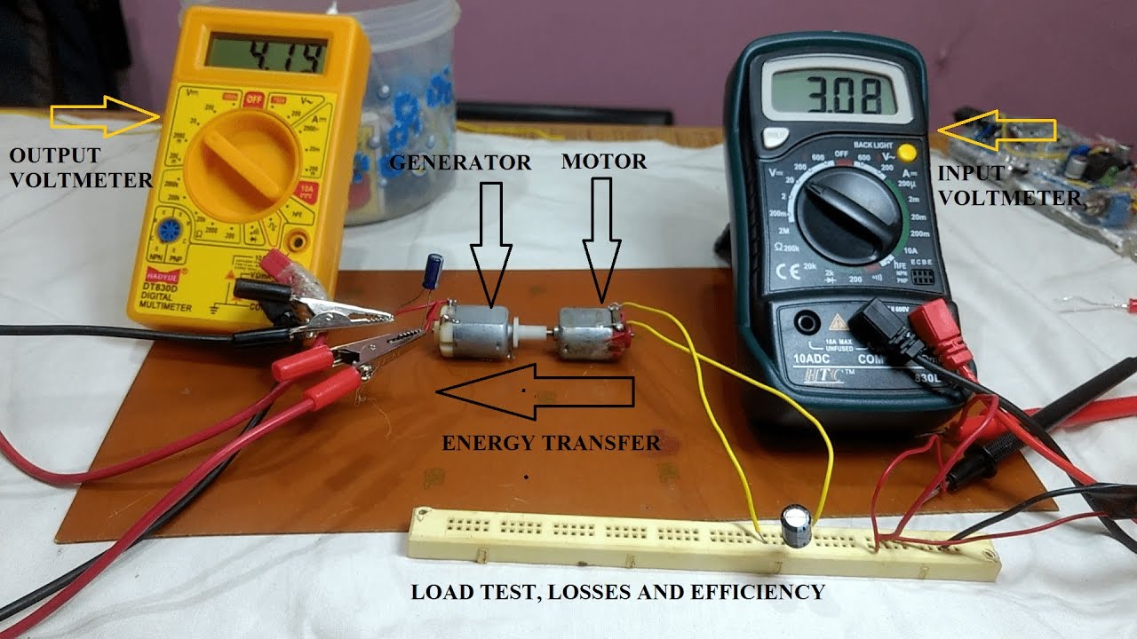 Motor to generator energy loss. diy electronic efficiency project