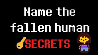 Undertale Naming Screen Secrets