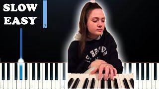 2 days into college - Aimee Carty (SLOW EASY Piano Tutorial)