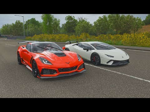 FH4 Drag Race |  Lamborghini Huracan Performante vs Chevrolet Corvette C7 ZR-1!!!