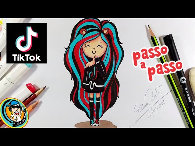 Como desenhar BONEQUINHA TUMBLR TIK TOK - passo a passo 