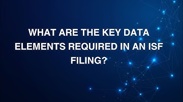 Understanding ISF Filing: Key Data Elements Explained