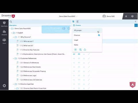 Drooms TRANSACTION: How to set permissions