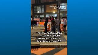 Guardians players stroll through downtown Cleveland after ALDS Game 5 win screenshot 5