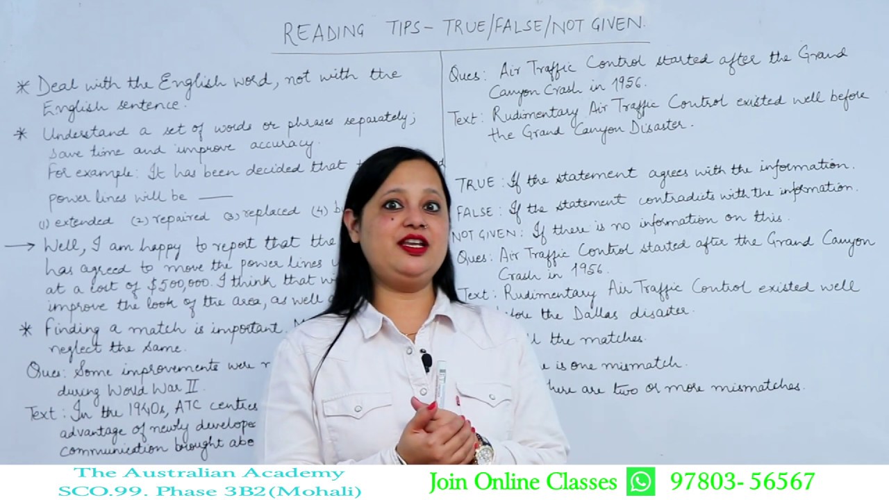 IELTS Reading Tips For True/False/Not Given By Rachna Gupta