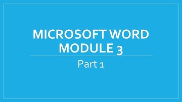 Word Chapter 3 (Part 1)