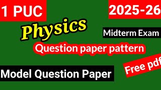 1st puc physics model question paper important Midterm exam 2025