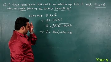 If P Q=R then angle between P & Q is
