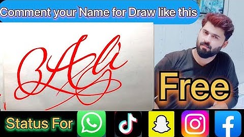 Ali Name Signature Calligraphy Status | How to Cursive write with cut Marker #ali